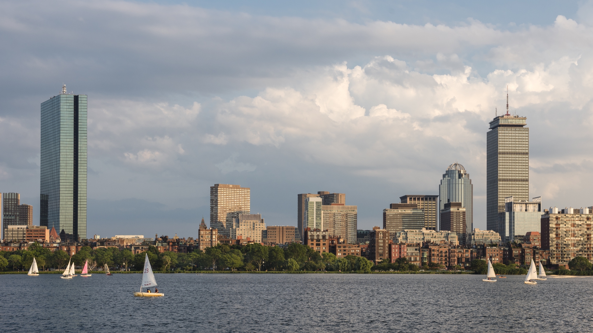back bay boston charles river skyline