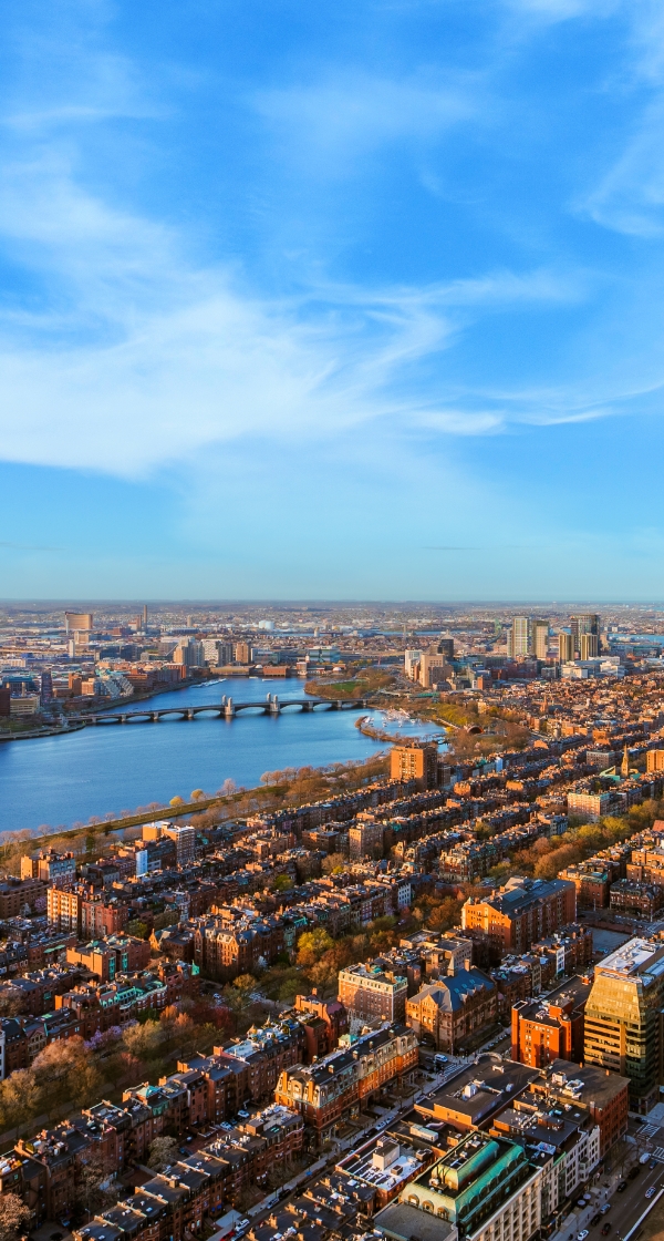 charles river esplanade aerial shot